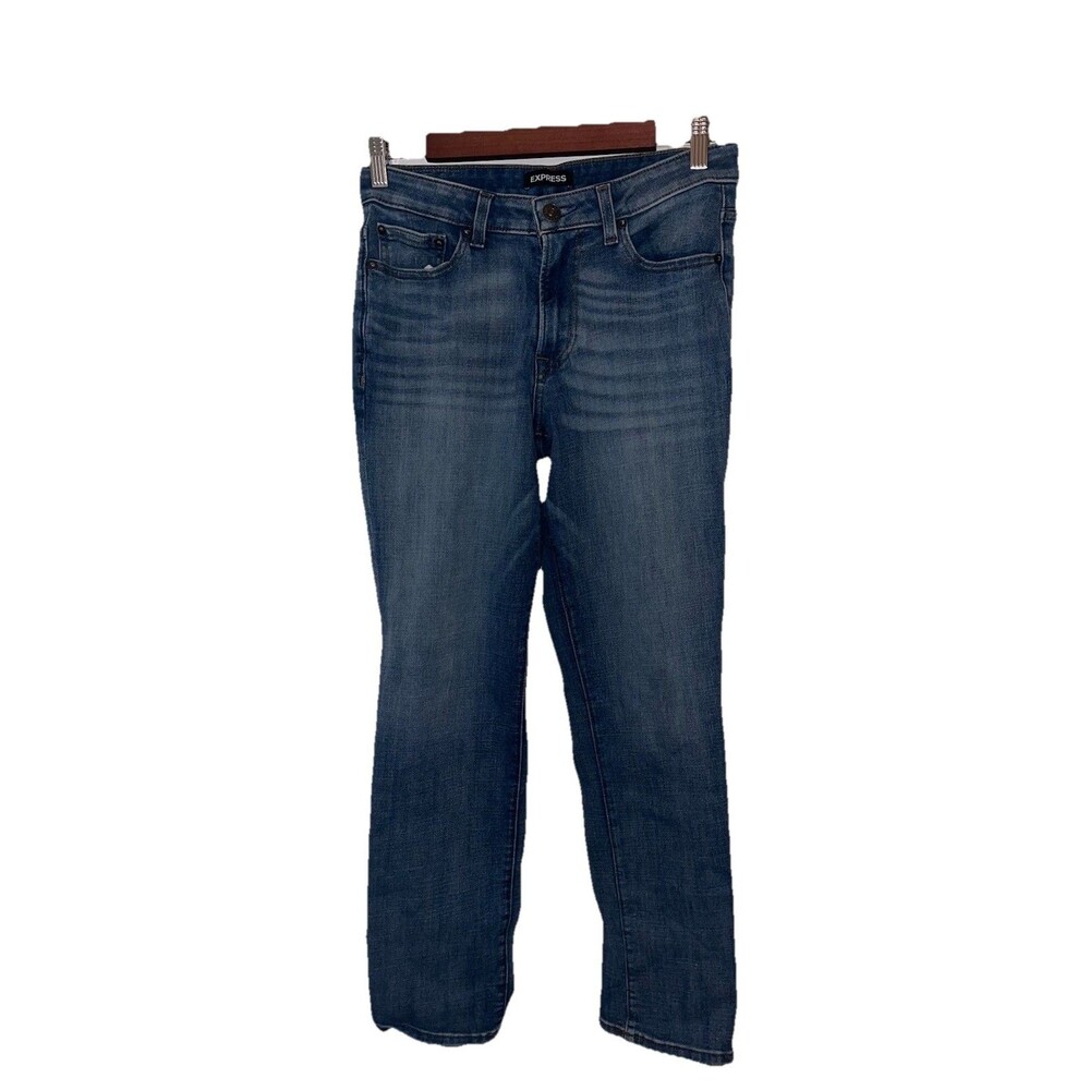 EXPRESS Jeans Mens 28x30 Blue Straight Hyper Stretch Medium Wash Denim